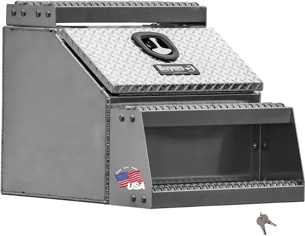 Buyers Products 24-in x 28-in x 24-in Diamond Tread Aluminum Step Box Truck Tool Box | 1705182