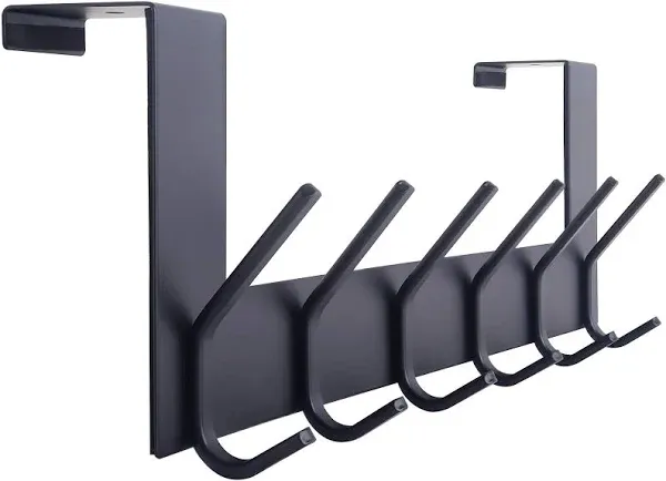 WEBI Over The Door Hook Door Hanger:Over The Door Towel Rack with 6 Hooks for Hanging Door Coat Hanger Towel Hanger Over Door Coat Rack