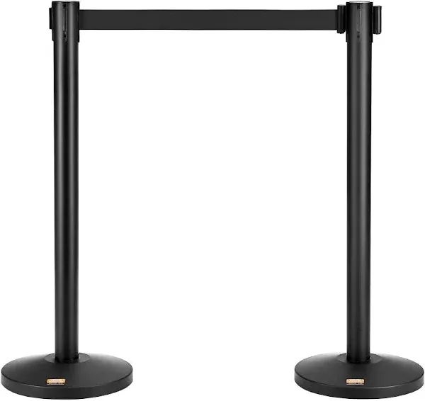 VEVOR Crowd Control Stanchions, 2-Pack Crowd Control Barriers, Carbon Steel Baki