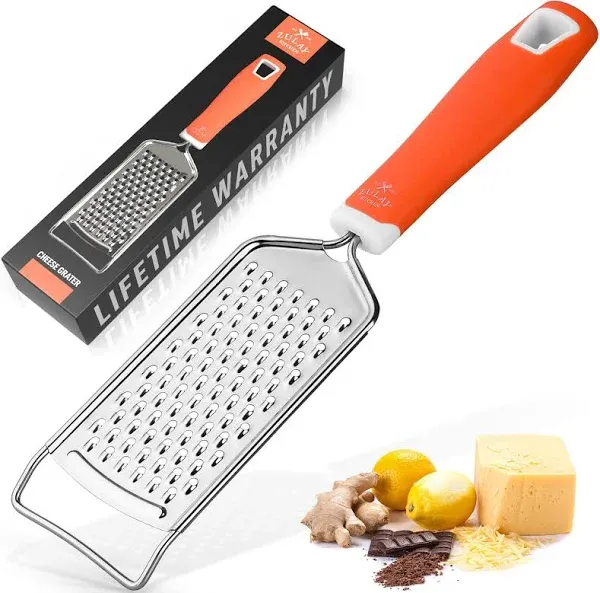 Zulay Kitchen Professional Stainless Steel Flat Handheld Cheese Grater