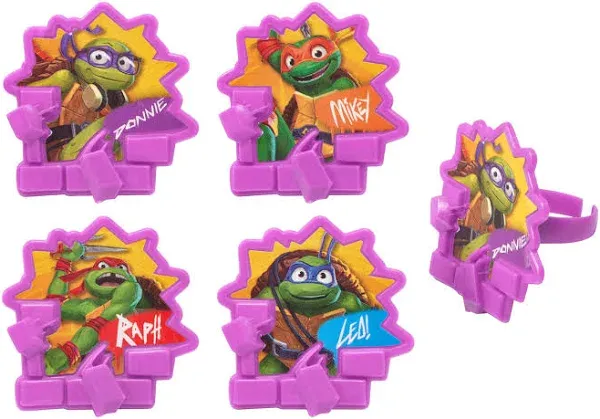 DecoPac Teenage Mutant Ninja Turtles Turtle Power Rings Cupcake Decorations F...