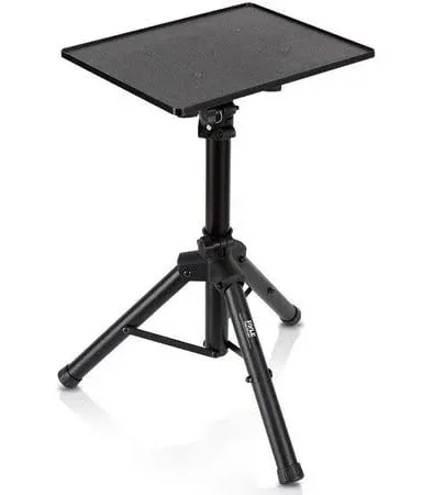 PYLE-PRO Universal Laptop Projector Tripod Stand - Computer, Book, DJ Equipment Holder Mount Height Adjustable Up to 39.37” w/ 14” x 11” Plate Size -for Office, Home, Stage, Studio, DJ Racks Holder