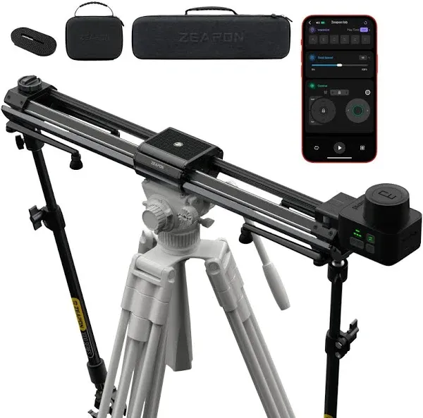 Zeapon Micro 3 E1000 Double Distance Motorized Camera Slider,42''/107cm Travel Distance,DSLR Slider with Carrying case, Motor Quick Switching, 10-26Lbs Payload and Adjustable Sliding Damping Design