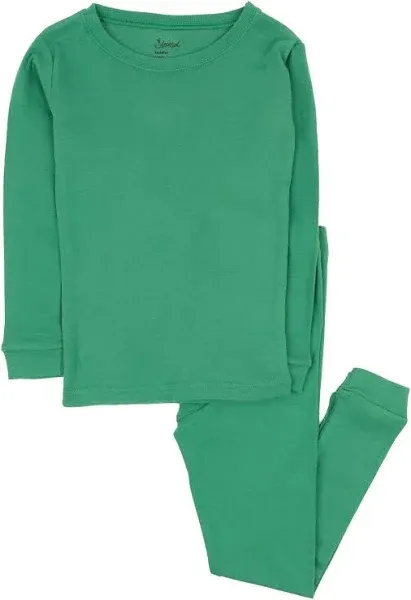 Leveret Kids Two Piece Solid Thermal Pajamas