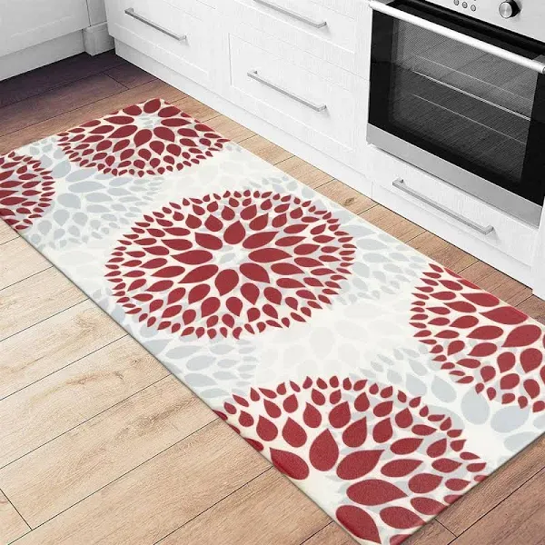 Rugshop Kitchen Mats Modern Floral Circles Anti Fatigue Standing Mat Bath Mats