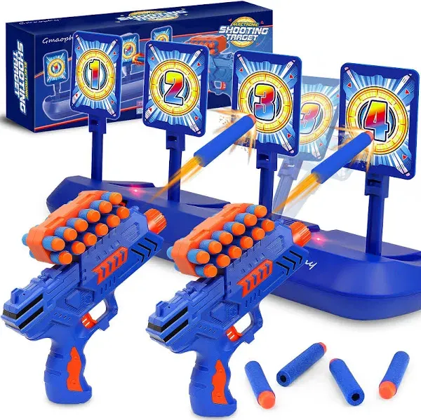 BAODLON Digital Shooting Targets with Foam Dart Toy Gun, Electronic Scoring Auto Reset 4 Targets, Shooting Game Toys Gifts for Age of 5, 6, 7, 8, 9, 10+ Years Old Kids, Boys, Compatible with 2 Toy Gun