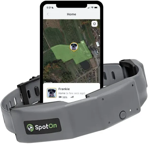 SpotOn Fence GPS Dog Fence Collar, Grey/Black, Medium, MOMN002297