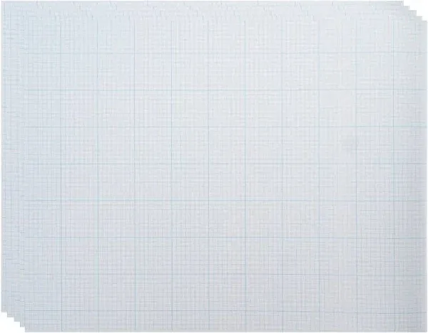 Pacific Arc Drafting Vellum Sheets, 10-Sheets 18 x 24 inches Paper Rag Vellum Gridded 8 x 8