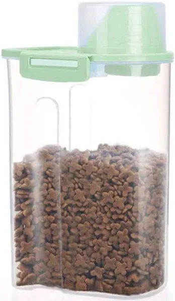 PISSION Pet Food Storage Container with Graduated Cup and Seal Buckles Food Disp