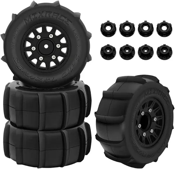 GLOBACT 12mm/14mm Hex RC Wheels and Tires for 1/10 Scale Arrma Senton Tires Slash Tires Axial Redcat Rc4wd Hex Detachable Replacement Snow Tires