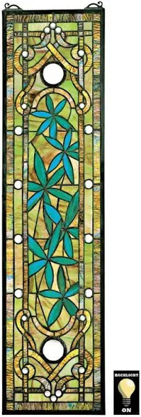 Stained Glass Panel - Asian Serenity Bamboo Garden Stained Glass Window Hangings - Window Treatments