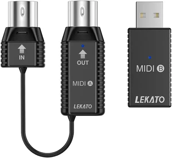 Lekato Wireless Midi Adapter Usb Midi Bluetooth With Ultra Low Latency