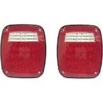 2 Pack Universal Square 12V Combination 38 LED Signal Tail Light -Truck, Trailer