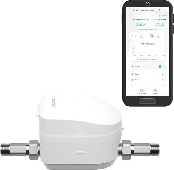 Flowsmart All-In-One Smart Water Management System: 3/4&#034; Ultrasonic Water Meter 