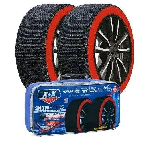 K&amp;K Automotive Snow Socks for Tires Alternative Traction for Cars SUVs XX-Large