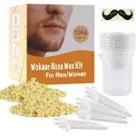 Nose Wax Kit, 100g Wax, 30 Applicators. Nose Ear Hair Instant Removal Kits from Wokaar 15-20 Times Usage.Nasal Waxing Kit for Men and Women, Safe ea