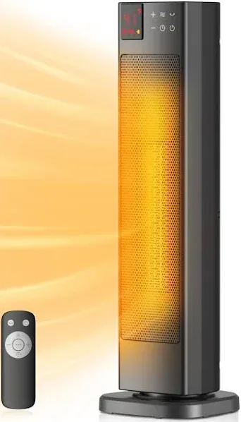 PELONIS Oscillating Ceramic Tower Indoor Space Heater for Home with Oscillation