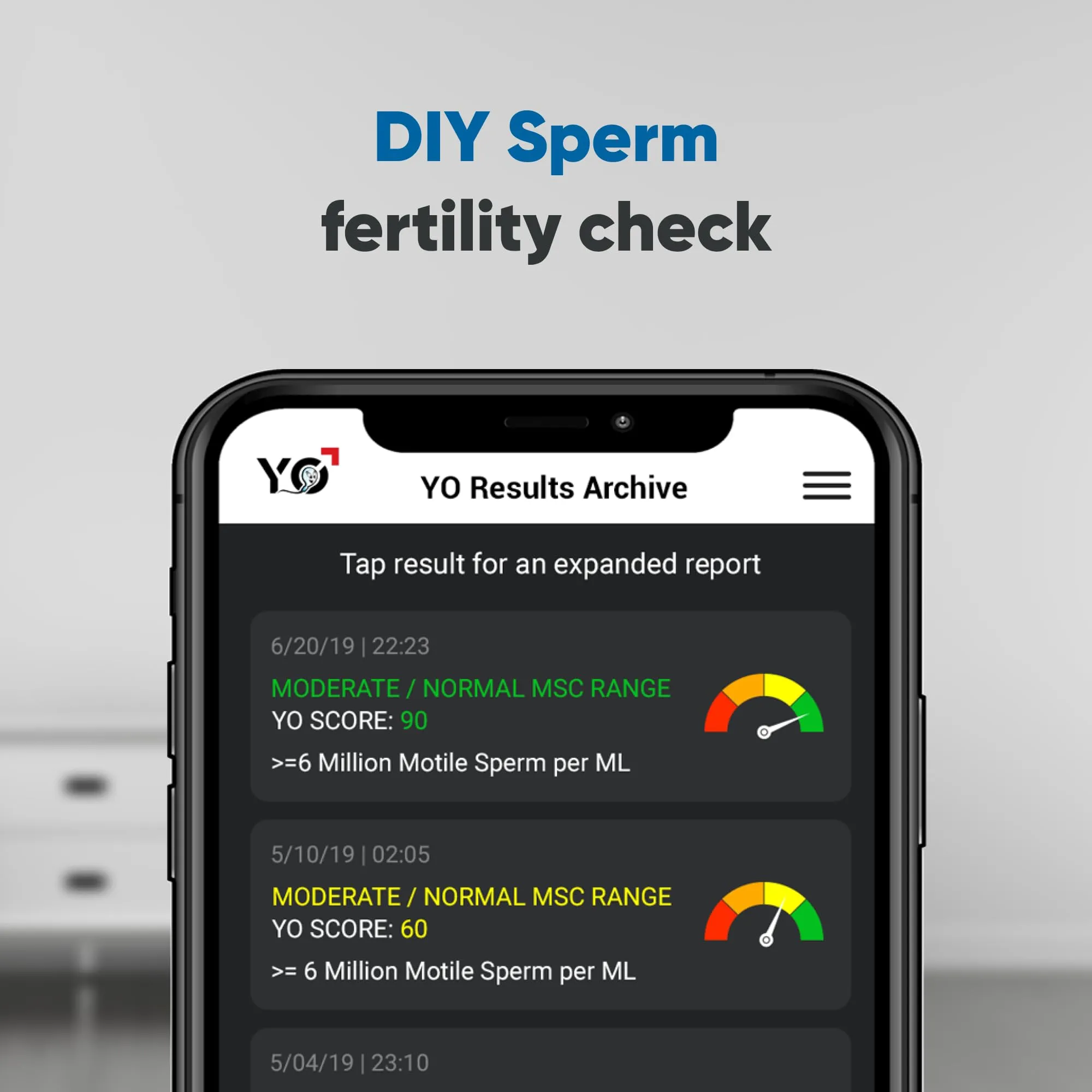 YO Home Sperm Test at-Home Fertility Test Kit for Men