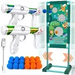 Kaufam Gun Toy Gift for Boys Age of 4 5 6 7 8 9 10 10+ Years Old Kids Girls for Birthday with Moving Shooting Target 2 Blaster Gun and 18 Foam Balls