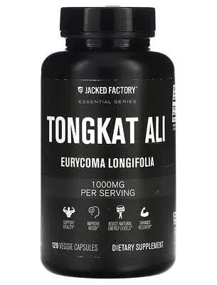 Jacked Factory, Essential Series, Tongkat Ali, 1,000 mg, 120 Veggie Capsules (500 mg per Capsule) | Vitamins & Supplements | Health & Beauty