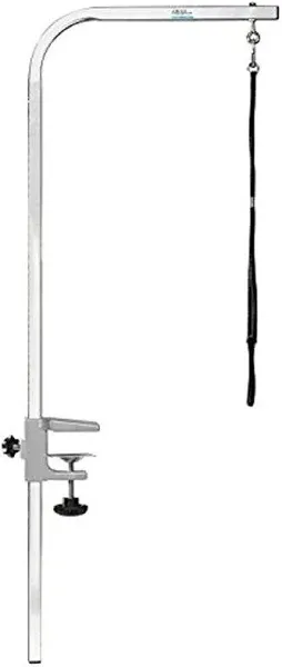 Pet Edge Master Equipment Silver Aluminum Pet Grooming Arm & Clamp – Adjustable Height to 36”, Fits Most Grooming Tables