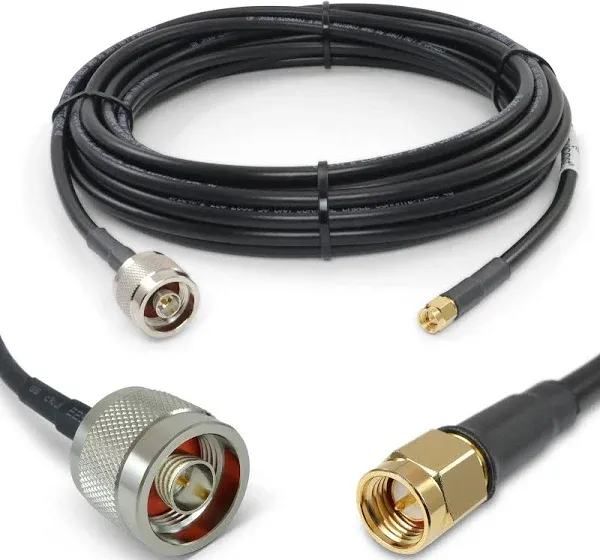  15 ft SMA Male to N Male Premium 240 Series Low-Loss Coax Cable 15 ft - CFD240