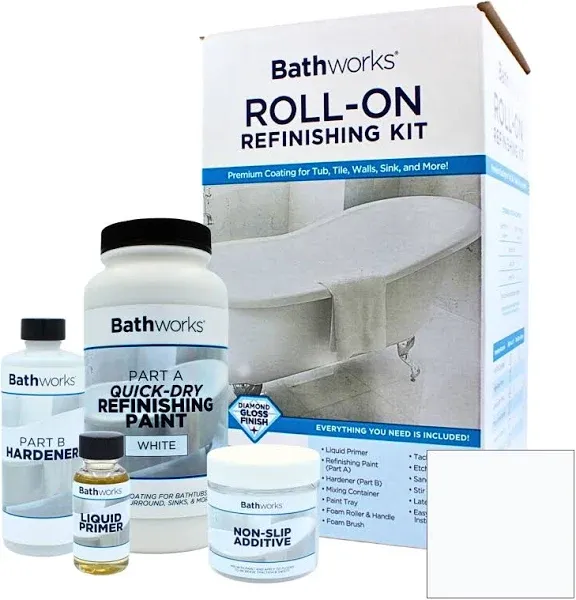 Bathworks Quick-Dry Roll-On Refinishing Kit with Non-Slip