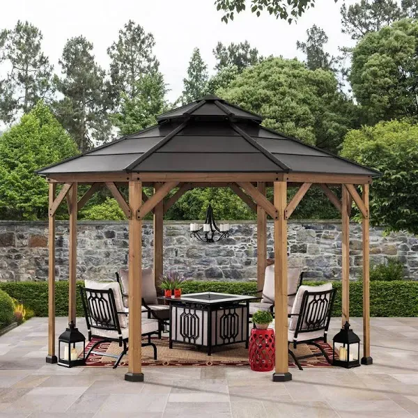 Sunjoy Ion Collection 13 X 13 Ft. Cedar Framed Octagon Gazebo