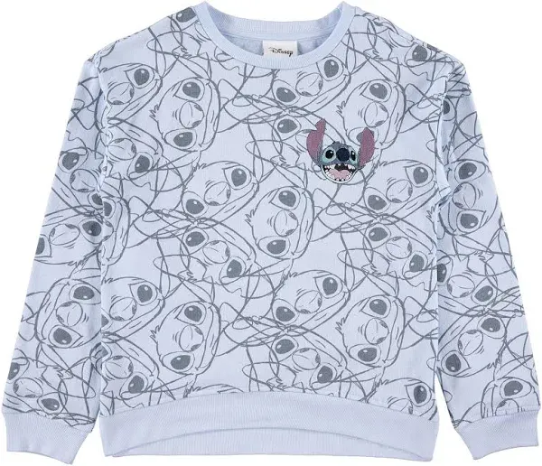 Disney Stitch Girls Long Sleeve Pullover Sweatshirt