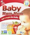 Mum-Mum Baby Rice Rusks, Apple & Pumpkin - 24 rusks, 1.76 oz