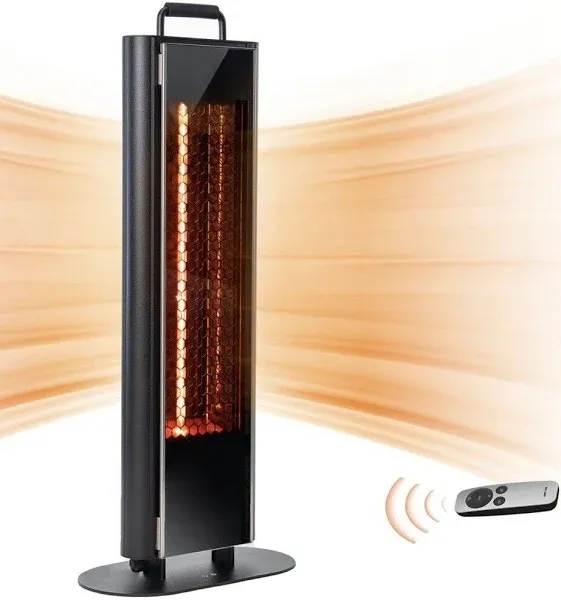 33&#034; Electric Indoor/Outdoor Patio Infrared Tower Heater with Remote 1500W IP65