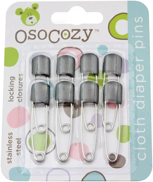 OsoCozy Diaper Pins - {Red} - Sturdy, Stainless Steel Diaper Pins with Safe Locking Closures - Use for Special Events, Crafts or Colorful Laundry Pins , 2.875 Inch x 0.25 Inch x 0.5 Inch