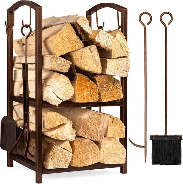 5-Piece Firewood Log Rack Holder Tools Set