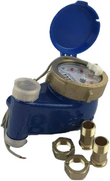 DAE V-75 Vertical Water Meter, 3/4” NPT Couplings, Measuring in Gallons