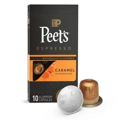 Peet's Coffee Dark Roast Espresso Capsules, Caramel (1.83 oz, 10 ct)