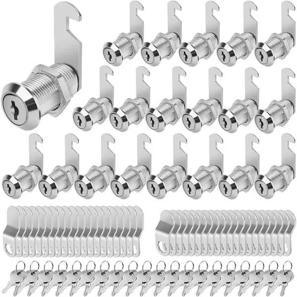 1-1/8&#034; Cam Locks Keyed Alike - Durable Zinc Alloy for RVs and Cabinets, 20 Pack