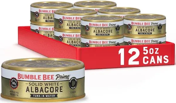 Bumble Bee Prime Low Sodium Solid White Albacore Tuna in 5 Ounce (Pack of 12) 