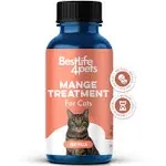 BestLife4Pets Demodectic Mange and Scabies Relief for Cats - Ear Mites & Itch Relief Supplements for Cat Itching Relief - Restores Healthy Feline