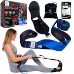 Stretching Strap with loops and attachable foot, leg stretcher, fascia stretcher used for physical therapy, yoga, flex strap, exercise, Plantar Fasciitis, Pain Relief, recovery and increasing mobility