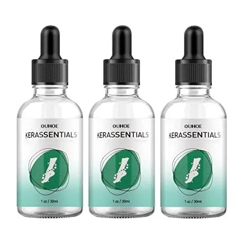 Kerassentials Nails Nutrient Oil,kerassentials Toenail Oil,Nail Repair Solution,Nail Renewal Liquid for Damaged & Discoloration Nail 3PC(30ML/1PC)