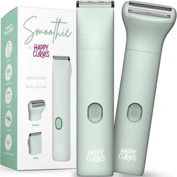 Smoothie Bikini Trimmer - Electric Razor for Women, Waterproof Hair Trimmer with Adjustable Guards, Personal Shaver for Pubic Hair, Ladies Intimate Shaver and Body Hair Trimmer (Mint)