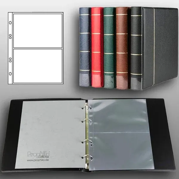 Prophila Postcard Album with 20 Pockets for 40 Postcards