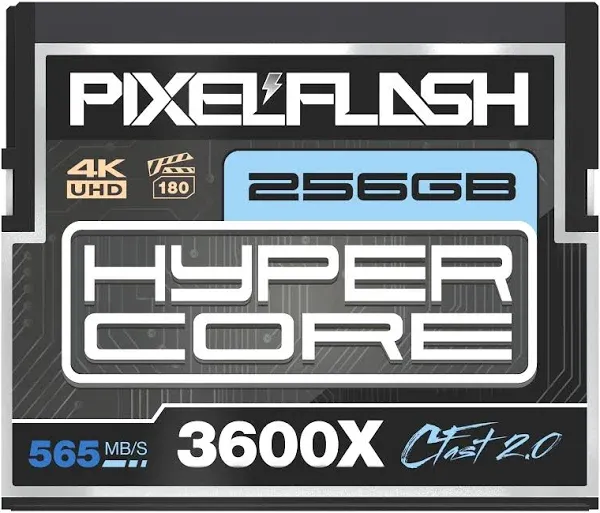 Pixelflash Cfast Card 256Gb Cfast 20 Card 3600X Hypercore 565Mbs Sata3 Vpg180 C Fast Card Compatible Wdslr Cinematic Vide