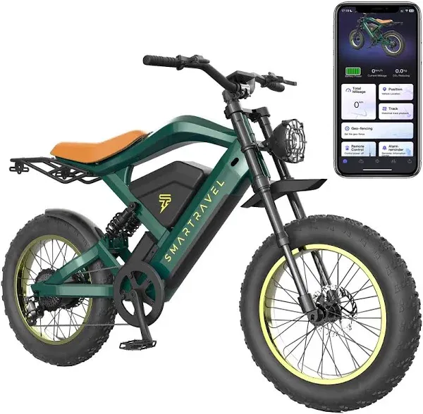 48V 1200W Electric Bike with APP Control 4.0 Fat Tire 20inch