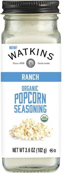 Watkins Gourmet Organic Ranch Popcorn Seasoning, 3.6 oz