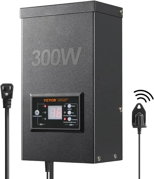 VEVOR Low Voltage 300 Watt Metal Landscape Lighting Transformer w/ Timer