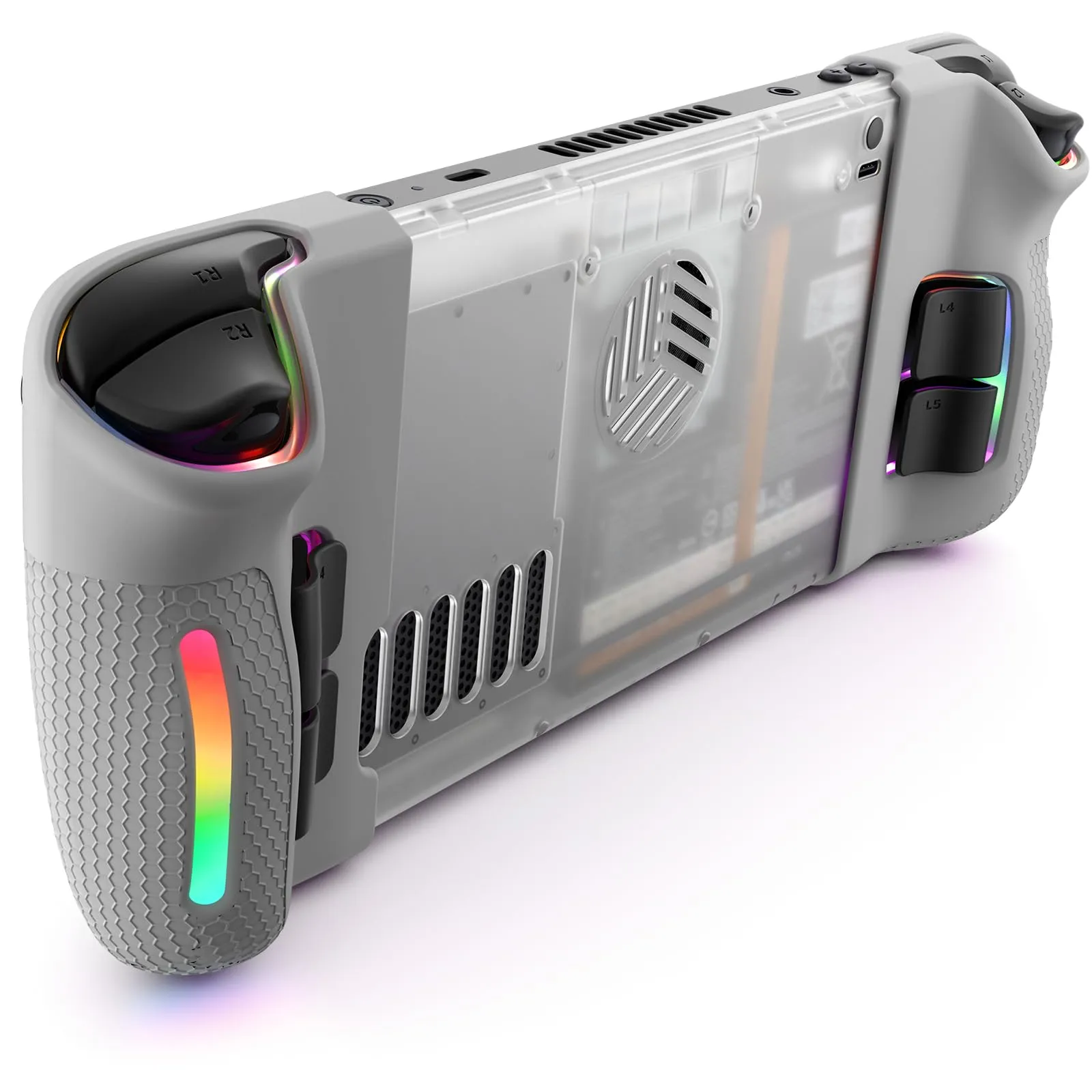 JSAUX RGB & Vents Transparent Back Plate for Steam Deck/OLED