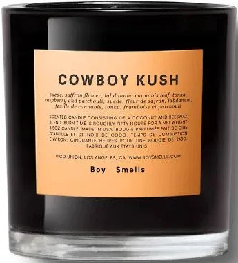 Boy Smells Cowboy Scented Candle 27 oz Jar, 110 Hour Burn Coconut, Beeswax &amp; Soy