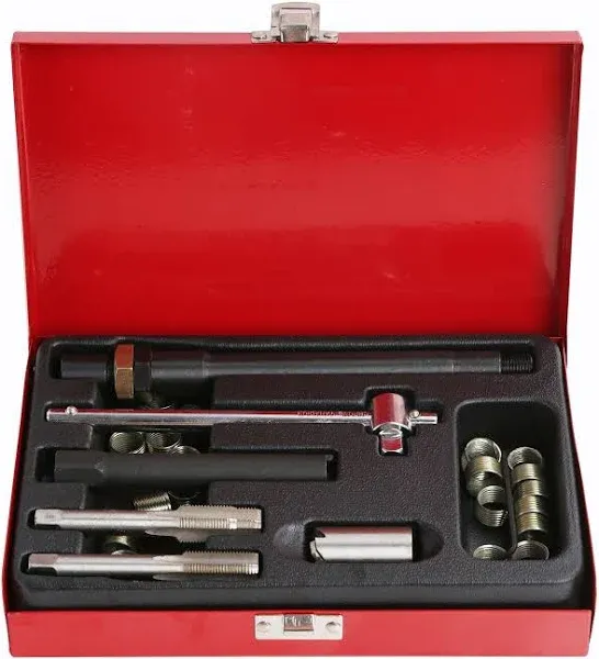 26pc Spark Plug M14 x 1.25 Tap Pro Thread Repair Tool Kit Set W metal Case A6007