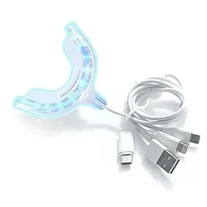 Teeth Whitening Accelerator Light, 16x Powerful Blue LED Light Mouth Tray, Teeth Whitening Machine for Home Use, Connected with iPhone/Android/USB/USB-C, Teeth Whitener Light Gum Tray